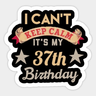 37th birthday gift Sticker